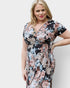 Taupe Floral Wrap Maxi Dress