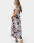 Taupe Floral Wrap Maxi Dress
