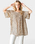 Khaki Spotted Flutter Sleeve Blouse