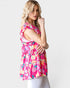 Fuchsia Floral Ruffle Sleeve Babydoll Top