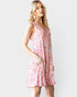 Minivestido de tirantes con escote en V y flores en rosa y multicolor
