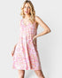Minivestido de tirantes con escote en V y flores en rosa y multicolor