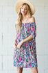 Mini-robe à épaules dénudées et imprimé serpent multicolore