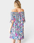 Multi Snake Print Off Shoulder Dress