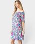 Multi Snake Print Off Shoulder Dress