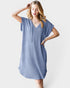 Denim Blue Hooded Ribbed Dress