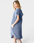 Denim Blue Hooded Ribbed Dress