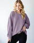 Dusty Lavender Ribbed Knit Pullover Top