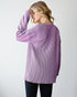 Dusty Lavender Ribbed Knit Pullover Top