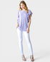 Lavender Ribbed Ruffle Sleeve Top