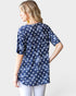 Top babydoll de manga corta con estampado de estrellas en azul marino