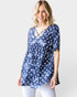 Top babydoll de manga corta con estampado de estrellas en azul marino