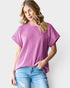 Camiseta de manga corta con cuello redondo en color magenta