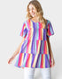 Rainbow Stripe Tiered Tunic Top
