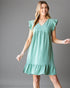 Sage Ruffle Hem Mini Dress