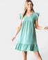 Dusty Sage Ruffle Sleeve Dress