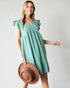 Sage Ruffle Hem Mini Dress