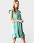 Dusty Sage Ruffle Sleeve Dress