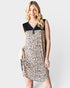 Black Spotted Colorblock Sleeveless Dress