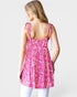 Fuchsia Floral Tie Shoulder Tunic Top