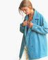 Chaqueta de tweed cruzada en color mar esmeralda