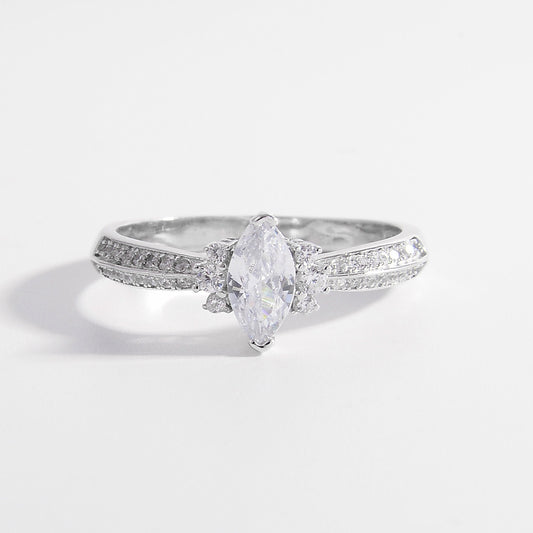 Silver Marquise Zircon Ring