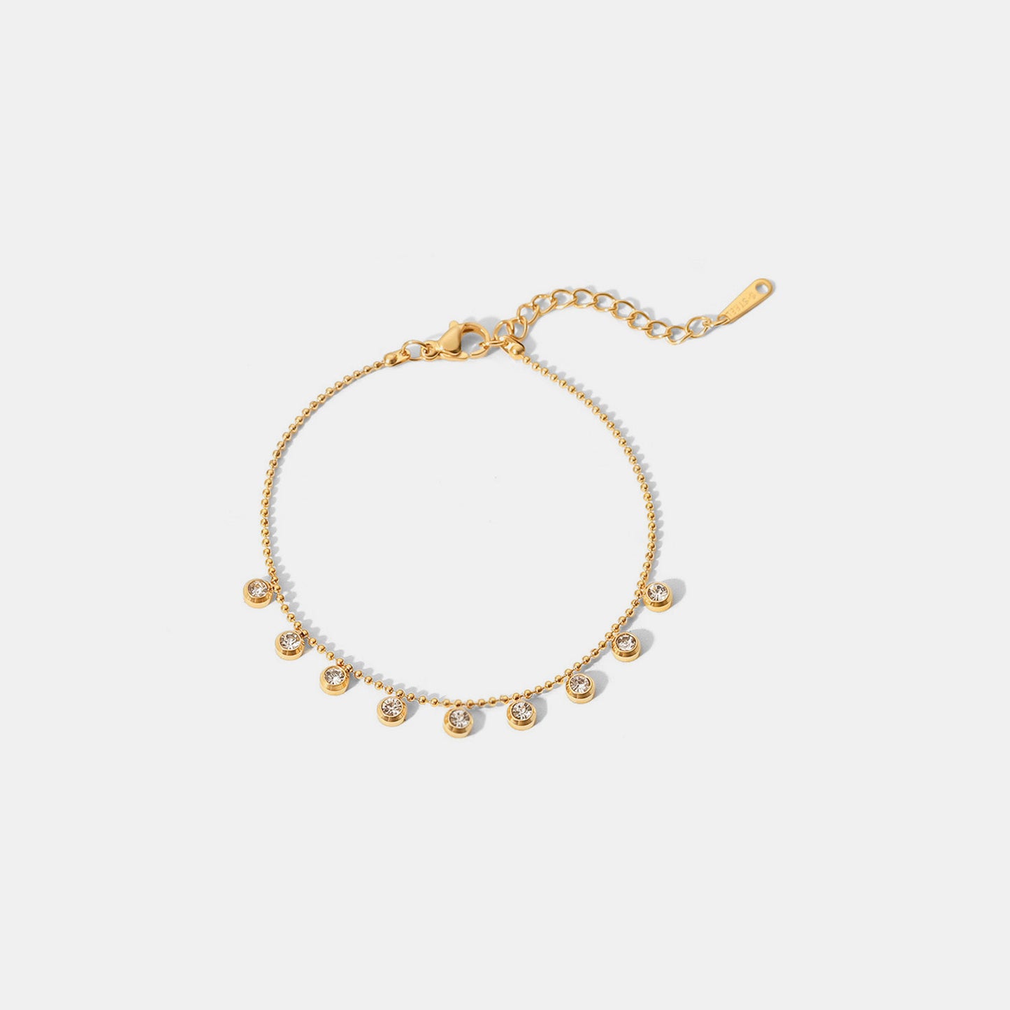 Gold Zircon Charm Bracelet