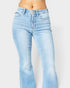 Light blue jeans on a white background