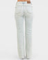 Light blue jeans on a white background