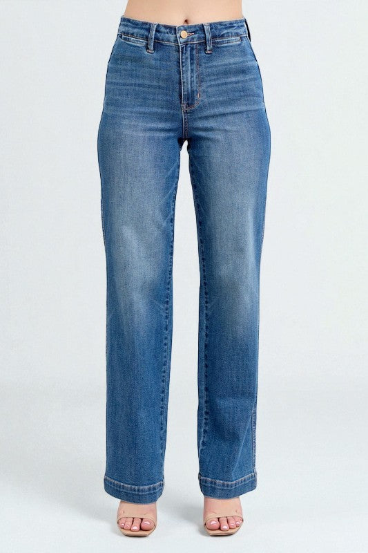 Blue jeans on a white background