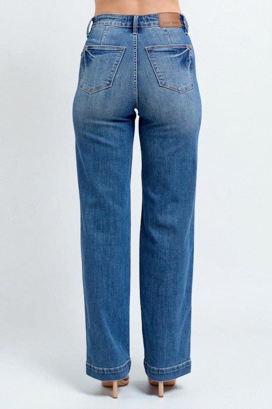 Blue jeans on a white background