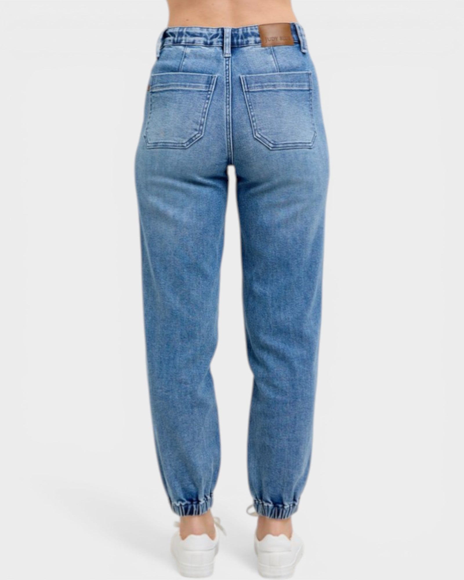 Blue jeans on a white background
