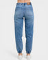 Blue jeans on a white background