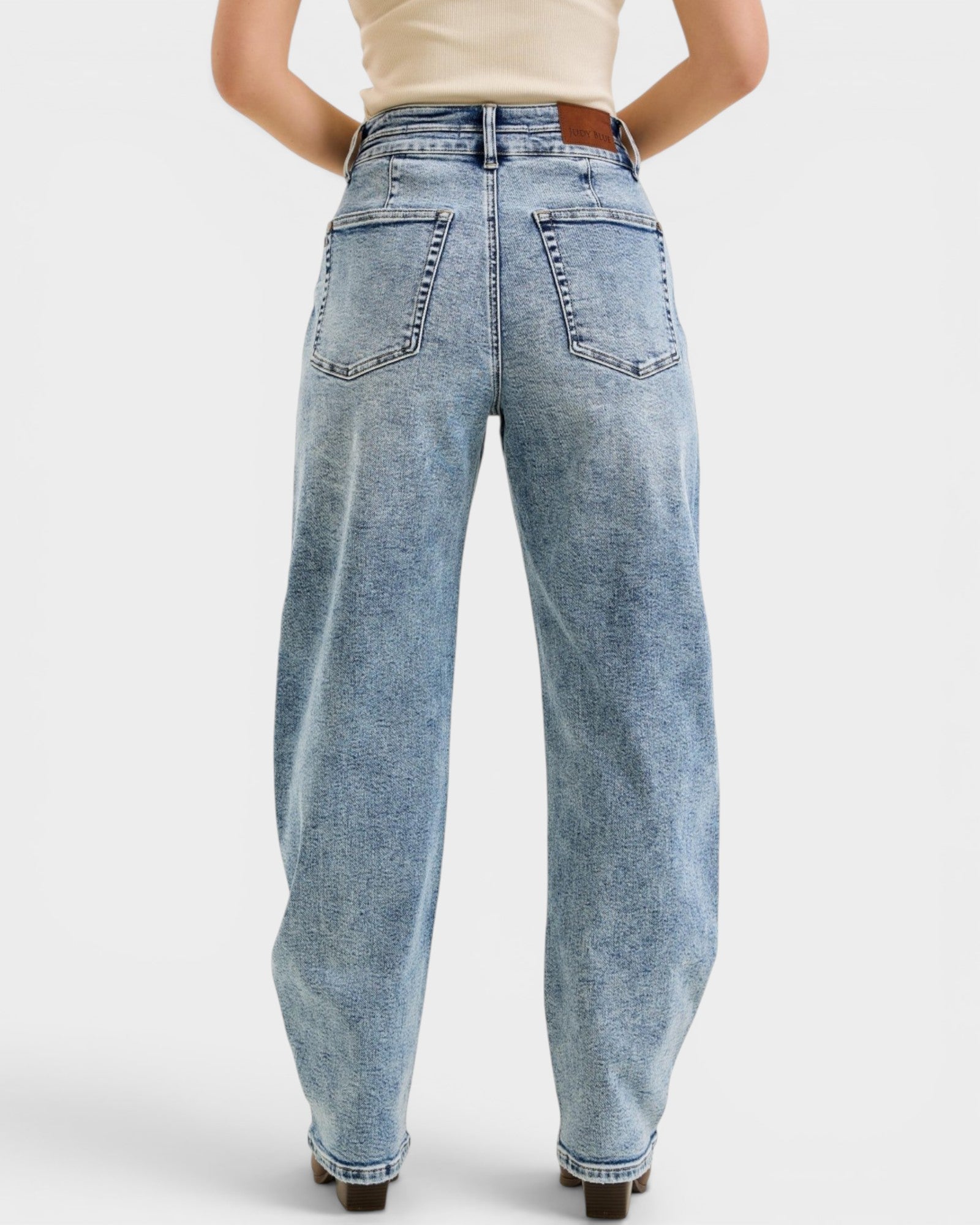 Light Wash High Rise Barrel Leg Jeans