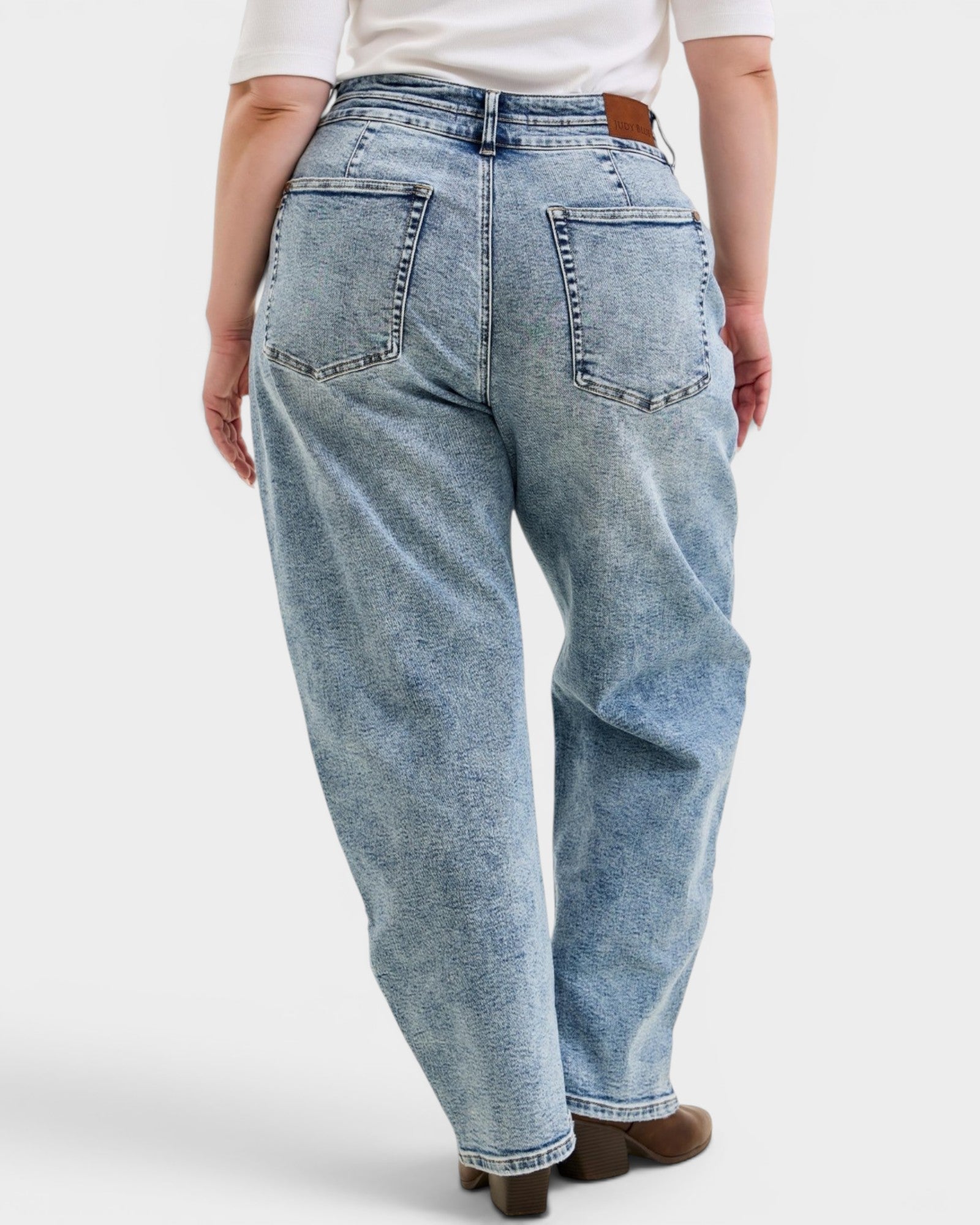 Light Wash High Rise Barrel Leg Jeans