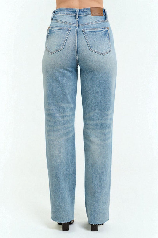 Light Wash Distressed Star Jeans