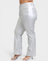 Light gray pants worn by a person on a white background
