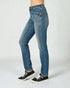 Jean skinny taille haute délavé foncé