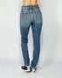 Jean skinny taille haute délavé foncé