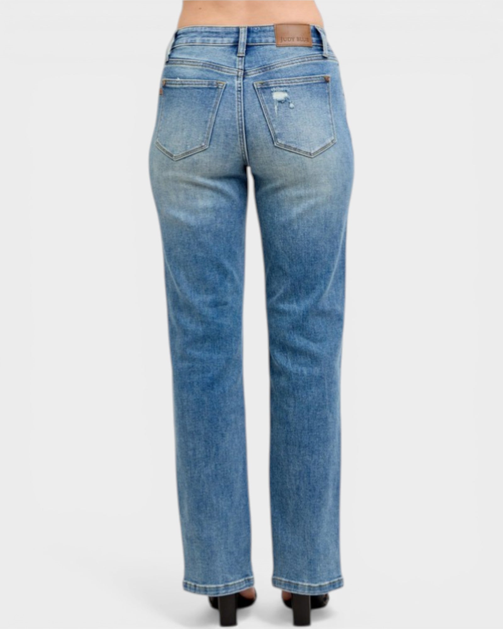 Blue jeans on a white background