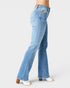 Jeans de tiro medio, pierna recta y lavado medio