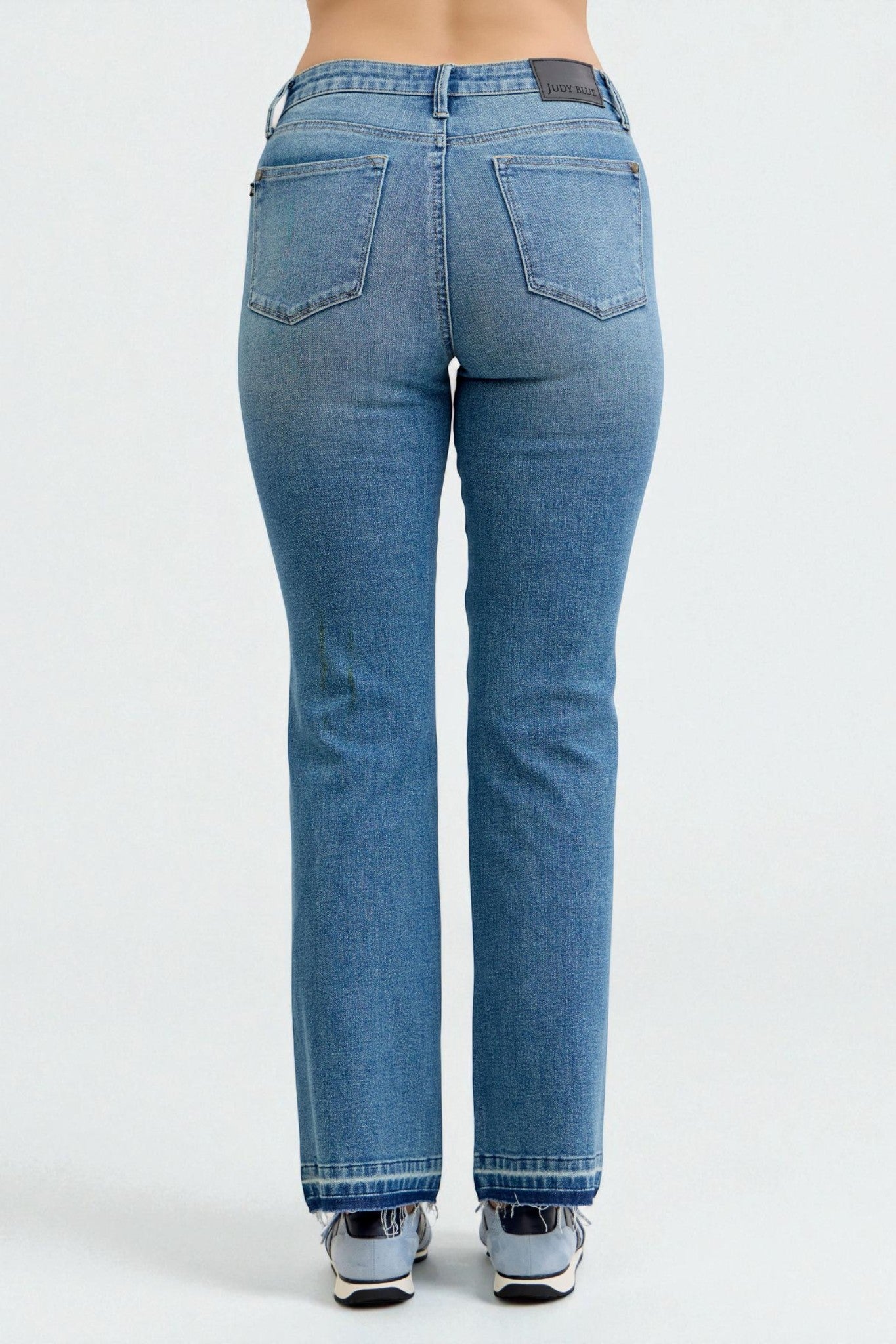 Blue jeans on a white background