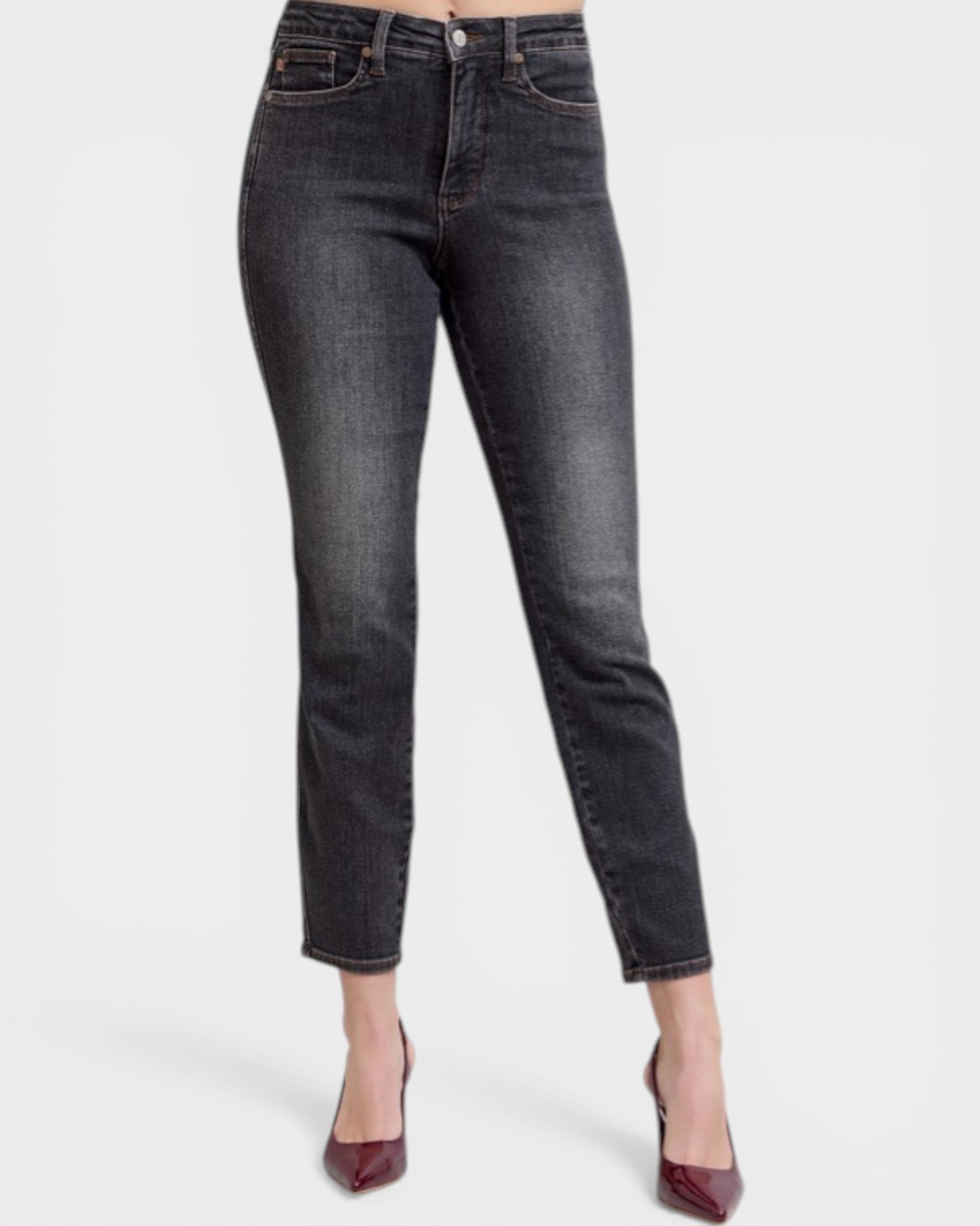 Black jeans on a white background