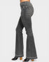 Gray flared jeans on a white background
