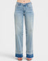 Light blue jeans on a white background