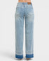 Light blue jeans on a white background