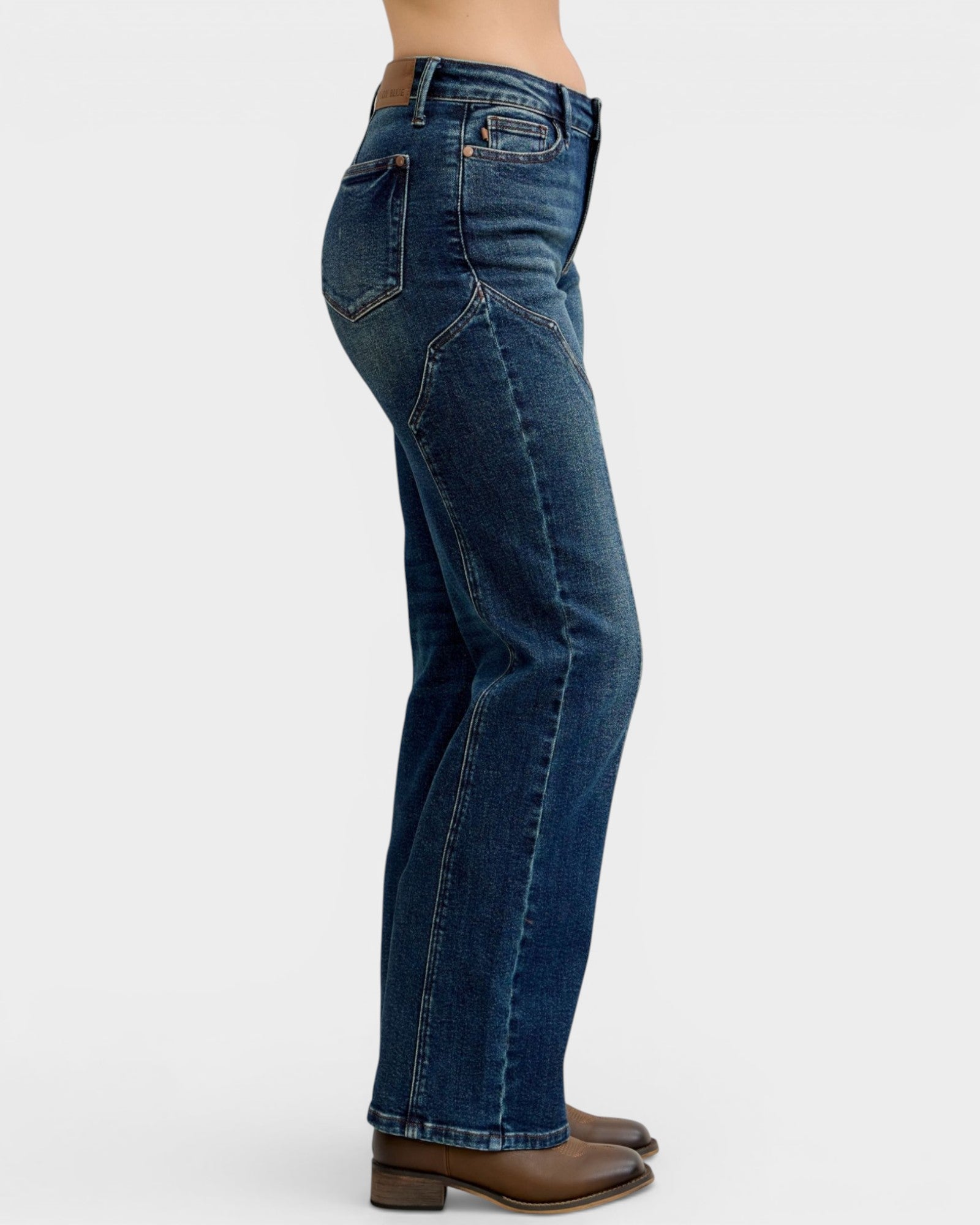 Dark Wash Straight Leg Jeans
