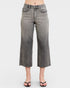 Gray wide-leg jeans on a white background