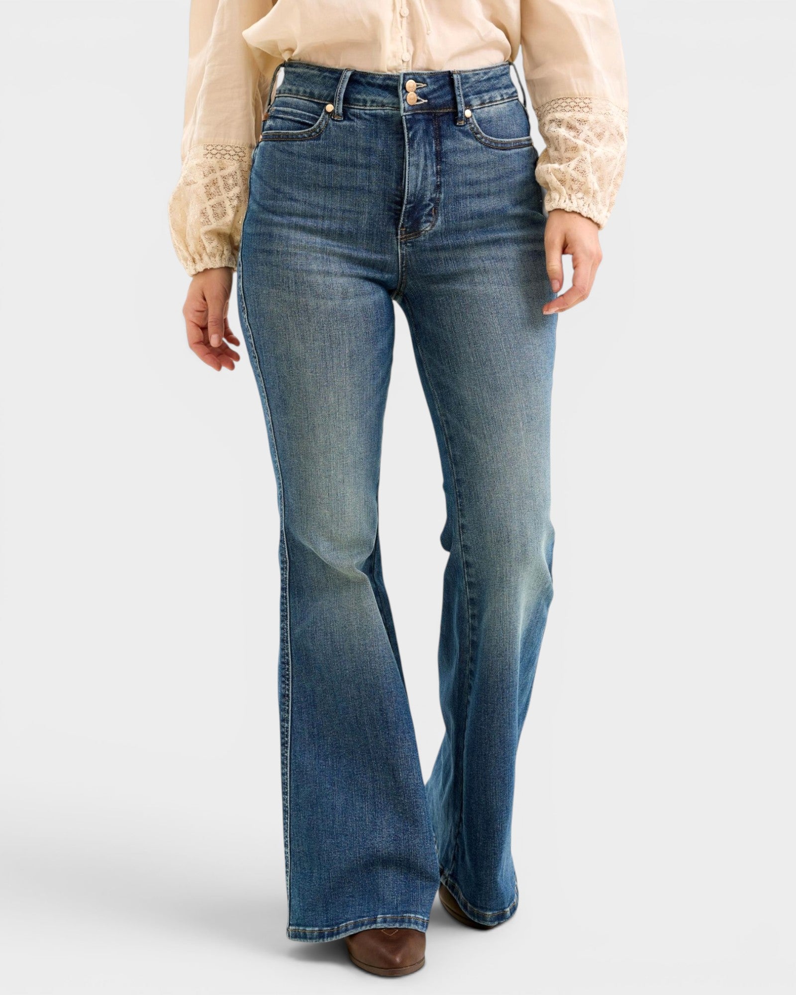 Dark Wash Tummy Control Flare Jeans
