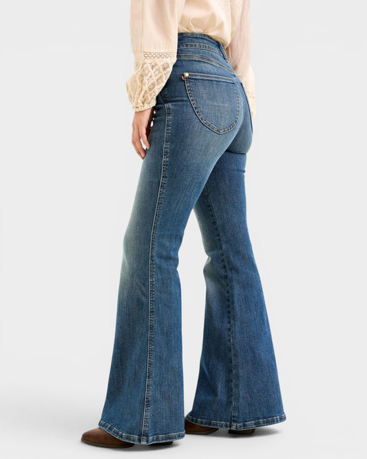 Dark Wash Tummy Control Flare Jeans